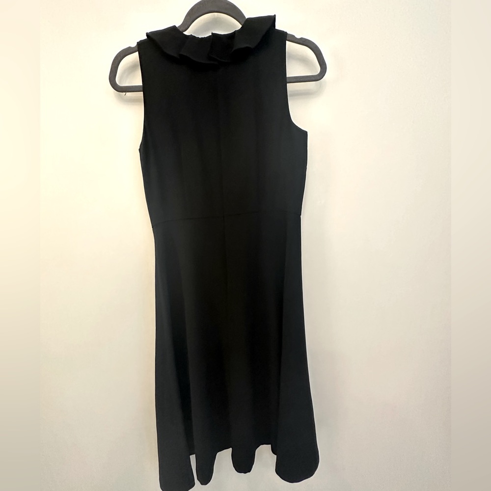 Ann Taylor Black Ruffle Midi Dress - Main Image